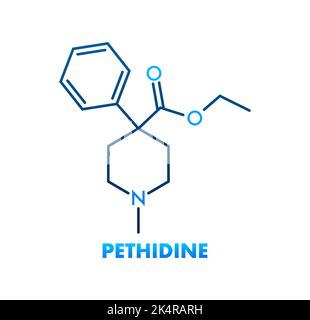 Pethidine molecular structure. Pethidine skeletal chemical formula ...