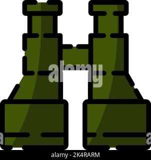 Military binoculars, illustration, vector on a white background. Stock Vector