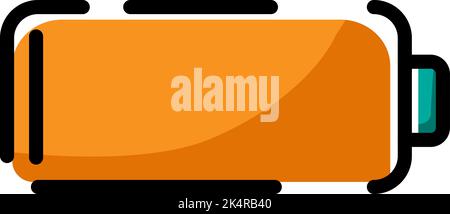Mobile battery fully charged, illustration, vector on a white background. Stock Vector
