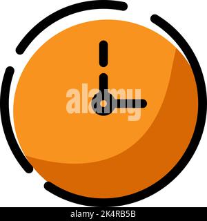 Mobile clock, illustration, vector on a white background. Stock Vector
