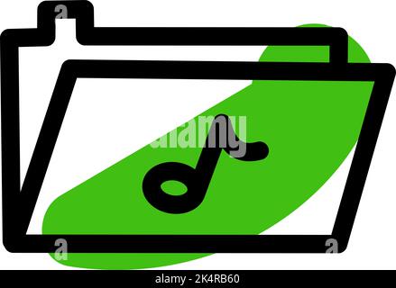 Music notes book, illustration, vector on a white background. Stock Vector