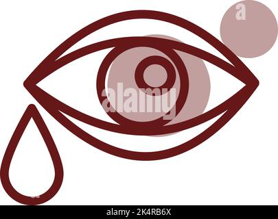 Eye pain, illustration, vector on a white background. Stock Vector
