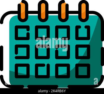 Mobile calender, illustration, vector on a white background. Stock Vector