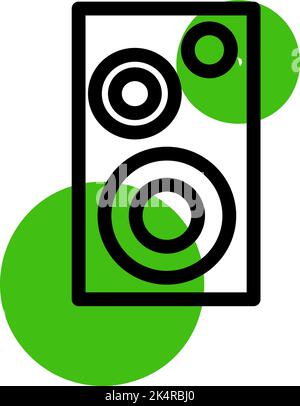 Music loud speaker, illustration, vector on a white background. Stock Vector