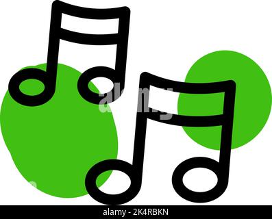 Two music notes, illustration, vector on a white background. Stock Vector
