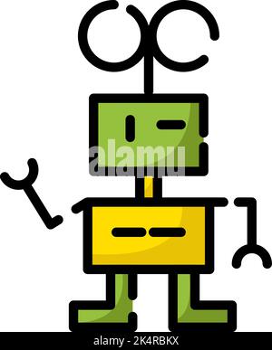 Robot toy, illustration, vector on a white background. Stock Vector
