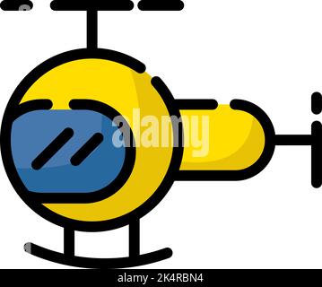 Helicopter toy, illustration, vector on a white background. Stock Vector