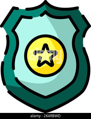 Police badge, illustration, vector on a white background. Stock Vector