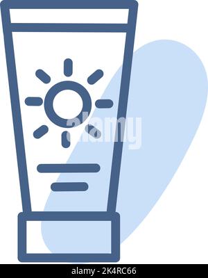 Sunbathing cream, illustration, vector on a white background. Stock Vector