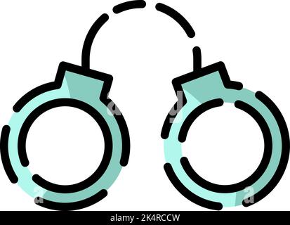Police handcuffs, illustration, vector on a white background. Stock Vector