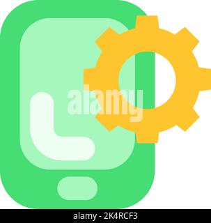Phone settings, illustration, vector on a white background. Stock Vector