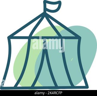 Amusement park tent, illustration, vector on a white background. Stock Vector