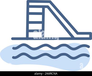 Indoor swimming pool, illustration, vector on a white background. Stock Vector