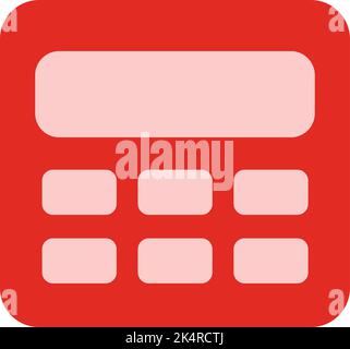 Red calculator, illustration, vector on a white background. Stock Vector