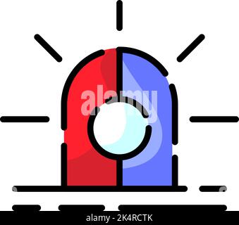 Police signal, illustration, vector on a white background. Stock Vector