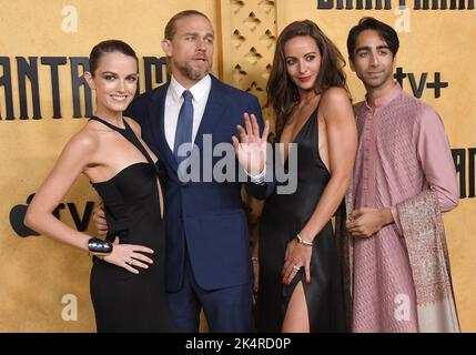 Los Angeles, USA. 03rd Oct, 2022. (L-R) SHANTARAM Cast - Elektra Kilbey, Charlie Hunnam, Antonia Desplat and Shubham Saraf at the Apple TV  Original Series' SHANTARAM Premiere held at the Regency Bruin Theater in Westwood, CA on Monday, ?October 3, 2022. (Photo By Sthanlee B. Mirador/Sipa USA) Credit: Sipa USA/Alamy Live News Stock Photo