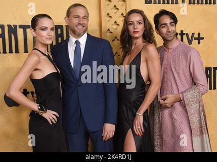 Los Angeles, USA. 03rd Oct, 2022. (L-R) SHANTARAM Cast - Elektra Kilbey, Charlie Hunnam, Antonia Desplat and Shubham Saraf at the Apple TV  Original Series' SHANTARAM Premiere held at the Regency Bruin Theater in Westwood, CA on Monday, ?October 3, 2022. (Photo By Sthanlee B. Mirador/Sipa USA) Credit: Sipa USA/Alamy Live News Stock Photo