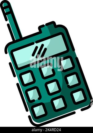 Police walkie talkie, illustration, vector on a white background. Stock Vector