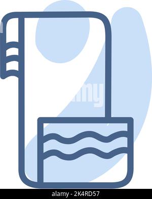 Blue towel, illustration, vector on a white background. Stock Vector