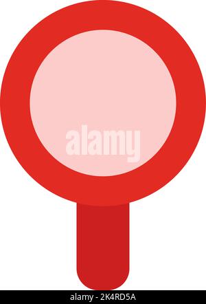 Red magnifier, illustration, vector on a white background. Stock Vector