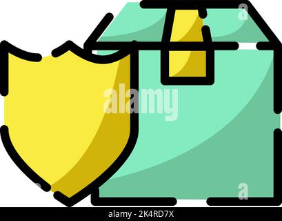 Shipping parcel insurance, illustration, vector on a white background. Stock Vector