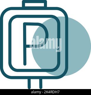 Shopping mall parking spots, illustration, vector on a white background. Stock Vector