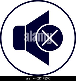 UI sound off, illustration, vector on a white background. Stock Vector