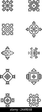 Tables and chairs from the top, illustration, vector on a white background. Stock Vector