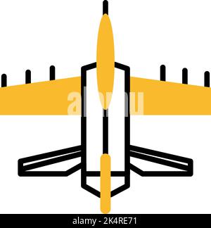 Army jet, illustration, vector on a white background. Stock Vector