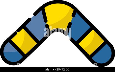 Boomerang toy, illustration, vector on a white background. Stock Vector