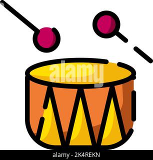 Drum toy, illustration, vector on a white background. Stock Vector