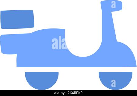 Take away scooter, illustration, vector on a white background. Stock Vector