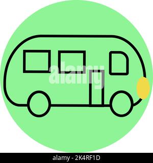 Vacation bus, illustration, vector on a white background. Stock Vector