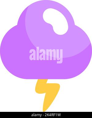 Thunder cloud, illustration, vector on a white background. Stock Vector