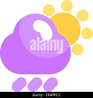 weather cloud rainy with sun vector illustration design Stock Vector ...
