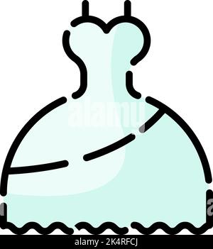 Wedding dress, illustration, vector on a white background. Stock Vector