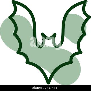 Covid virus infected bat, illustration, vector on a white background. Stock Vector