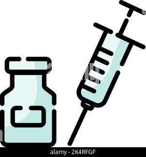 Corona virus vaccination, illustration, vector on a white background. Stock Vector