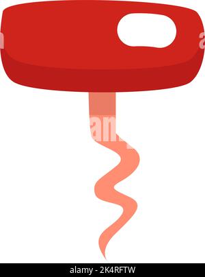 Winery corkscrew, illustration, vector on a white background. Stock Vector