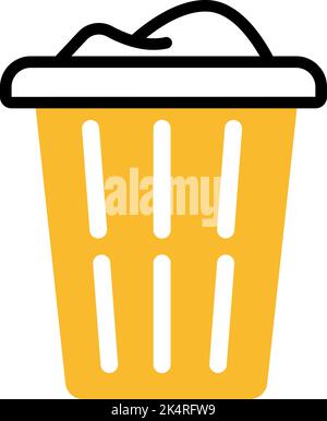 Laundry basket, illustration, vector on a white background. Stock Vector
