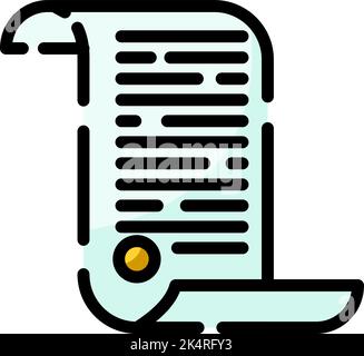 Wedding contract, illustration, vector on a white background. Stock Vector