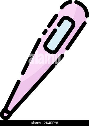 Women care thermometer, illustration, vector on a white background. Stock Vector