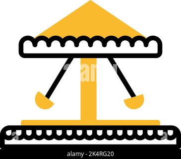 Amusment merry go round ride, illustration, vector on a white background. Stock Vector