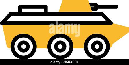 Army tank, illustration, vector on a white background. Stock Vector