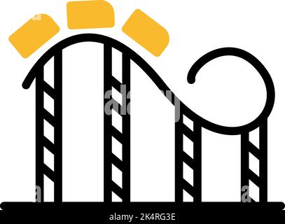 Roller coaster ride, illustration, vector on a white background. Stock Vector