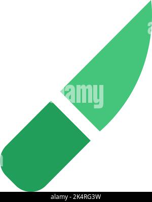 Green knife, illustration, vector on a white background. Stock Vector