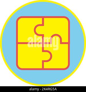 Baby puzzle, illustration, vector on a white background. Stock Vector