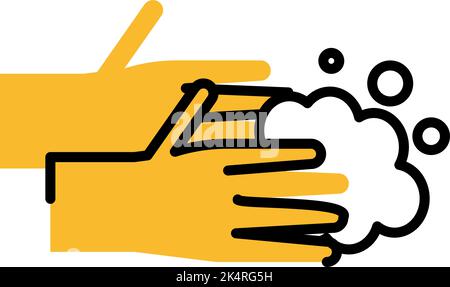 Washing hands, illustration, vector on a white background. Stock Vector