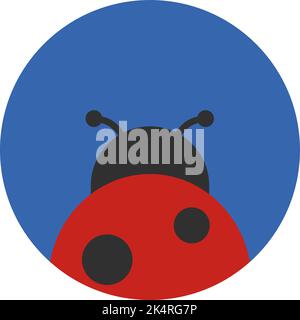 Red ladybug, illustration, vector on a white background. Stock Vector