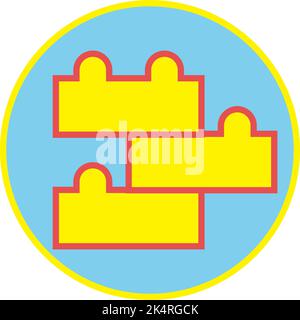 Baby lego, illustration, vector on a white background. Stock Vector